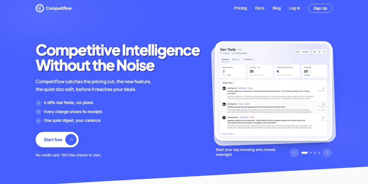 Competiflow website preview